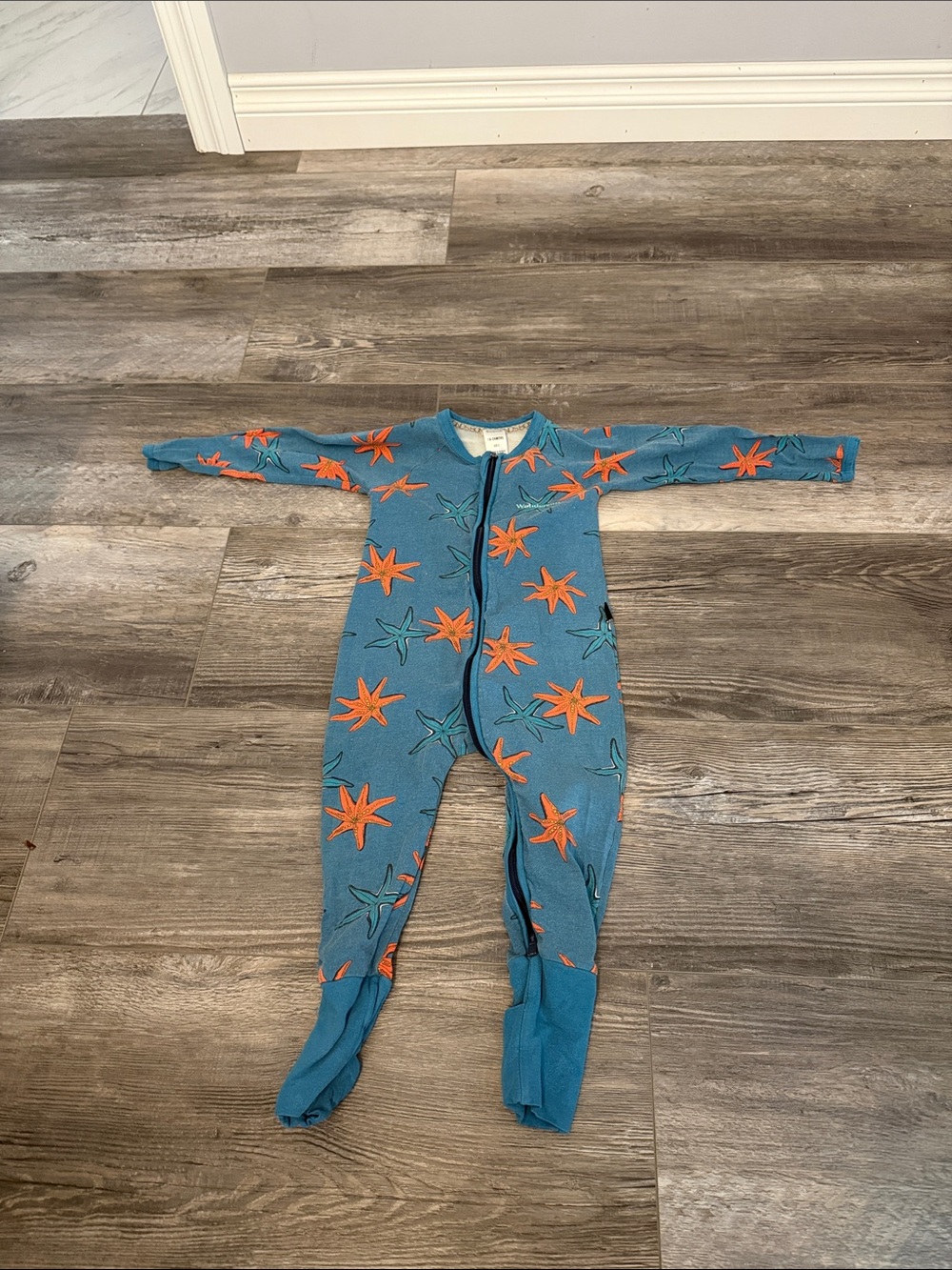 Bonds Blue Starfish Print Kids One-Piece Pajamas